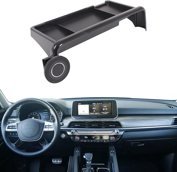 Aunginsy Center Console Dash Storage Tray with Magnetic Phone Holder Compatible with Kia Telluride 2020-2022, Car Dashboard Multi-Functional Mobile Phone Mount Storage Box Organizer Tray Accessories