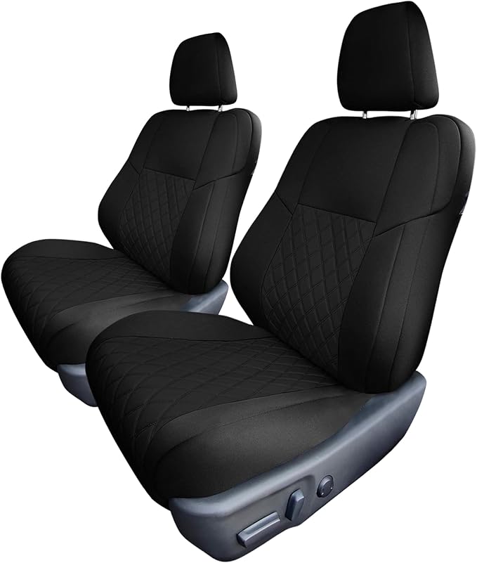 FH Group Custom Fit Seat Covers Specifically Made for 2012 - 2017 Toyota Camry LE | SE | XSE | XLE - Ultraflex Neoprene Waterproof Car Seat Cover, Front Set Black
