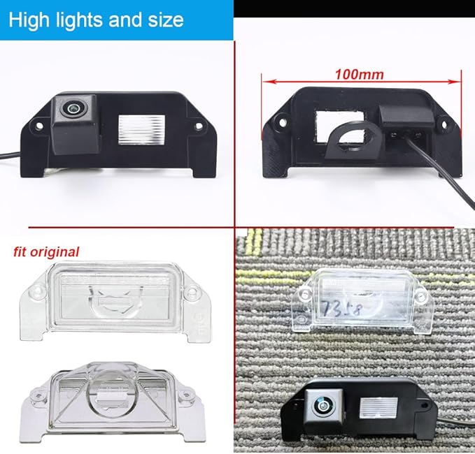 HD Waterproof Night Vision License Plate Light Parking Rear View Backup Camera, Replacement for Dodge Charger/Challenger/Magnum/Avenger/Dart/Chrysler 300 300C Touring 300M LX/Lancia Thema