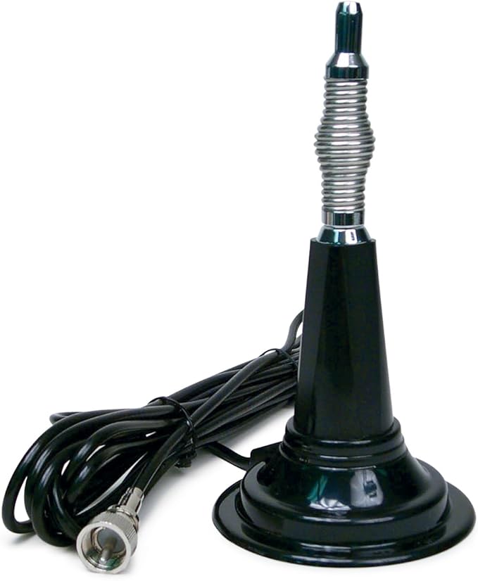 Outdoor Trumpet Car Horn Speaker 5” Pa Horn Speaker & RoadPro (RP-711) 24" Magnet Mount Stainless Steel CB Antenna Kit