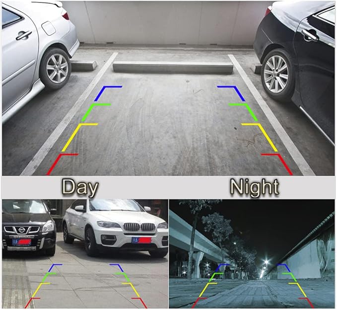 Vlicevrn HD Fisheye Vehicle Car Rear View Camera Fixed Parking Line Night Vision Backup Parking Camera for Toyota RAV4 XA30 / Toyota Vanguard XA30 2005~2012 (Spare Wheel On Door )