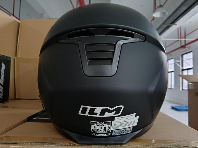 ILM 159BT Bluetooth Modular Motorcycle Helmet 2-3 Riders Intercom Full Face Flip up Casco DOT with Face Mask (MatteBlack, 2XL)