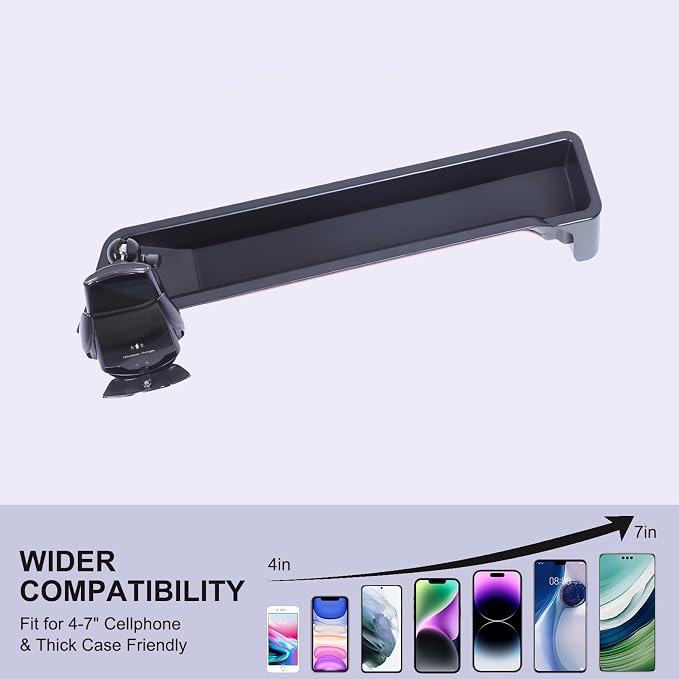 Car Center Console Dash Organizer with Phone Holder Compatible with Toyota Land Cruiser 250 Prado LC250 J250 2024 2025,ABS Dashboard Tray Storage Box Interior Accessories (Phone Mount Holder E)