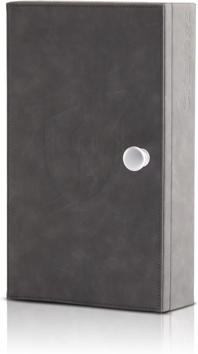 CKEYURE Premium XL PU Leather Faraday Box for Car Keys Wall Mount | Anti Theft Faraday Key Fob Protector | Faraday Cage | Car Key Holder | RFID Key Box | Key fob Signal Blocker
