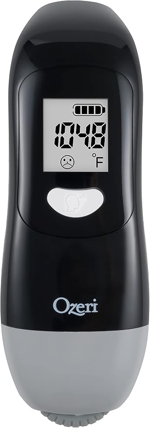 Ozeri Forehead Thermometer, ISO 80601-2-56 Medical-Grade with Silent Fever Alarm and Battery-Free Kinetic Activation