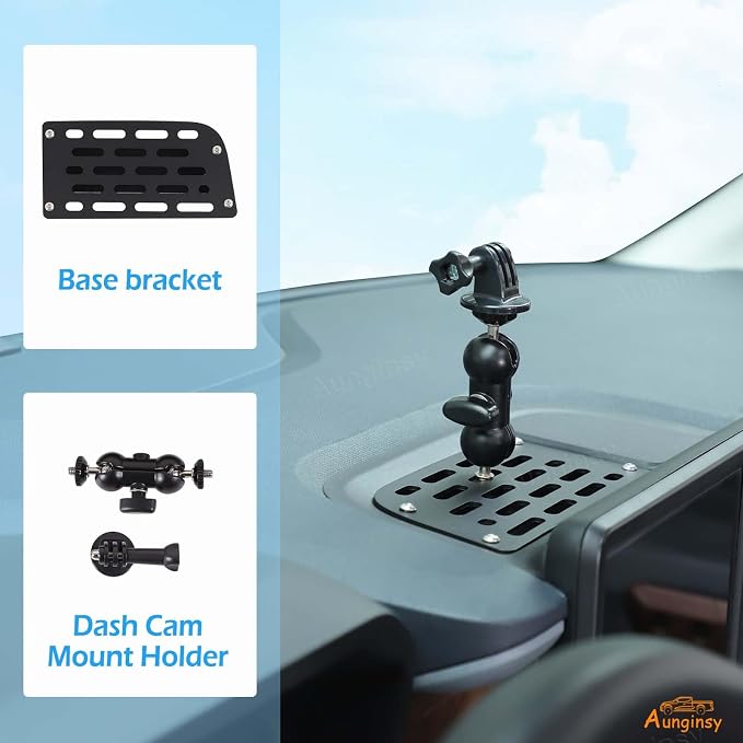 Car Center Console Dash Cam Mount Holder Compatible with Ford Maverick 2022 2023 2024, Auto Instrument Table Organizer Storage Tray Groove Panel Car Action Cameras Bracket for Video Record Accessories