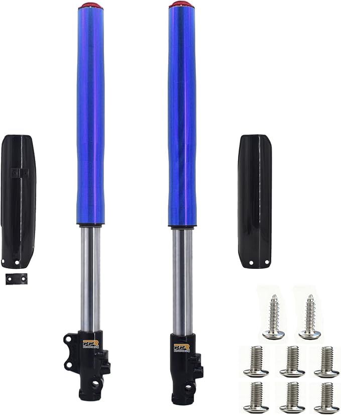 Front Inverted 630MM Fork 45MM/48MM with Shock Protector Cover for Chinese Dirt Pit Bike CRF KLX (Blue-15mm Alxe)
