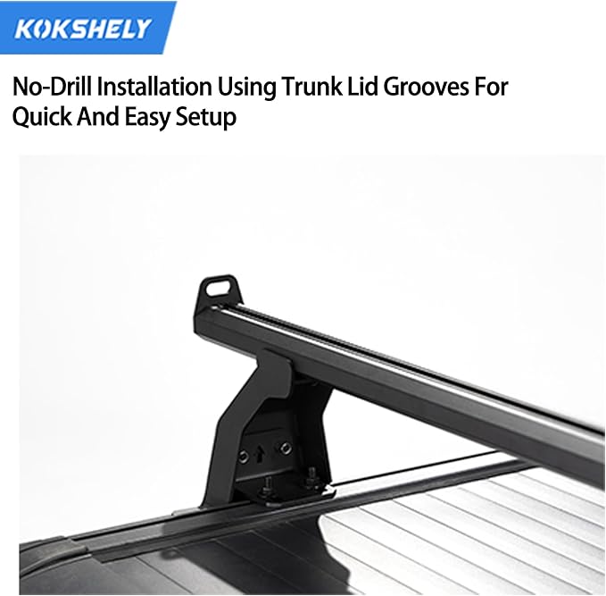 65.4'' Adjustable Truck Bed Rack Cross Bars(2-Pack) for Mid-Size Trucks, T-Slot Tonneau Cross Bars Compatible with Retractable Hard Tonneau Covers |Top Slide Mount Truck Bed Rack