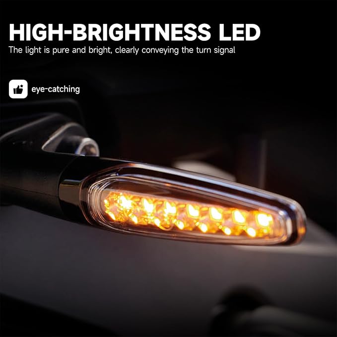 2PCS Motorcycle Flowing Turn Signal Lights LED Indicator for Street Triple S 660cc / Street Triple R RS/Speed Triple 1200 RS/Tiger 765 900 Front and Rear Universal Turn Signal Lamps