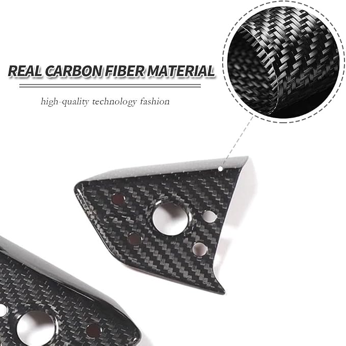 for Tesla Cybertruck 2024-2025 Center Console Button Panel Decorative Protective Cover, Genuine Carbon Fiber Car Interior Accessories, Luxury Carbon Fiber Panel (Black Carbon)