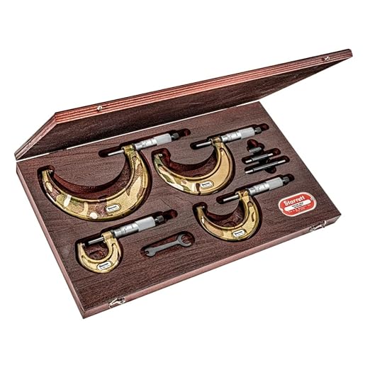 Starrett Outside Micrometer Set with Smooth Friction Thimble, Combination Ratchet and Speeder - Camouflage Paint Theme, 0-4" Set Range, .0001" Graduations - SCFT436.1XRLZ