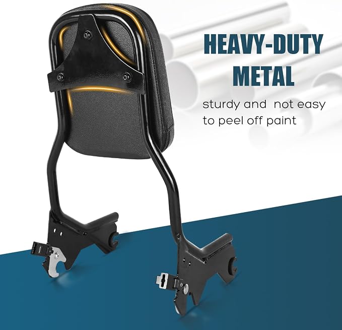 Passenger Upright Backrest Sissy Bar With Backrest Pad Docking Hardware Kit Compatible With For 2018-2025 Harley Softail FLSL FXST Heritage Classic FLHC FLHCS Deluxe FLDE Street Bob FXBB