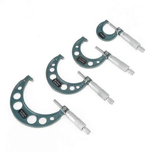 4pcs Metric Outside Micrometers Set 0-4 Inch Professional External Micrometer Thickness Gauge Measuring Calipers 0.01mm Accuracy with Case