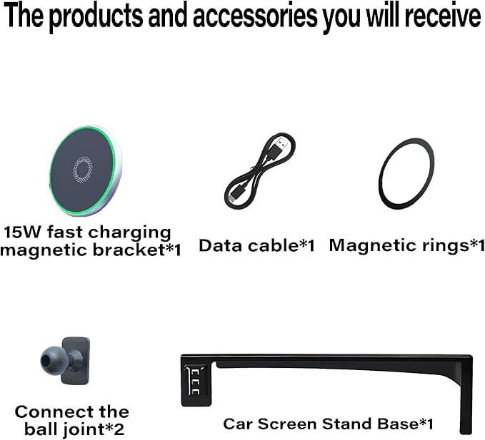 Car Phone Holder for Hyundai Sonata 2024 2025 2026 Accessories Apply to 12.3 Inch Touch Screen 15W Fast Wireless Charger Screen Fixed Clip Cell Phone Mount