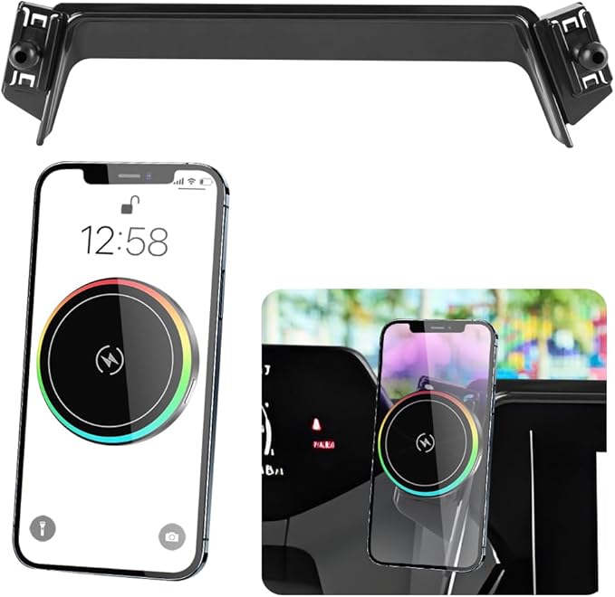 Car Magnetic Phone Mount for 2023 2024 2025 2026 Toyota Prius SE LE XLE Nightshade XSE [8-inch Touch Screen ]Auto Interior Accessories Best Cellphone Holder Fast 15W Wireless Charger Cell Phones Stand