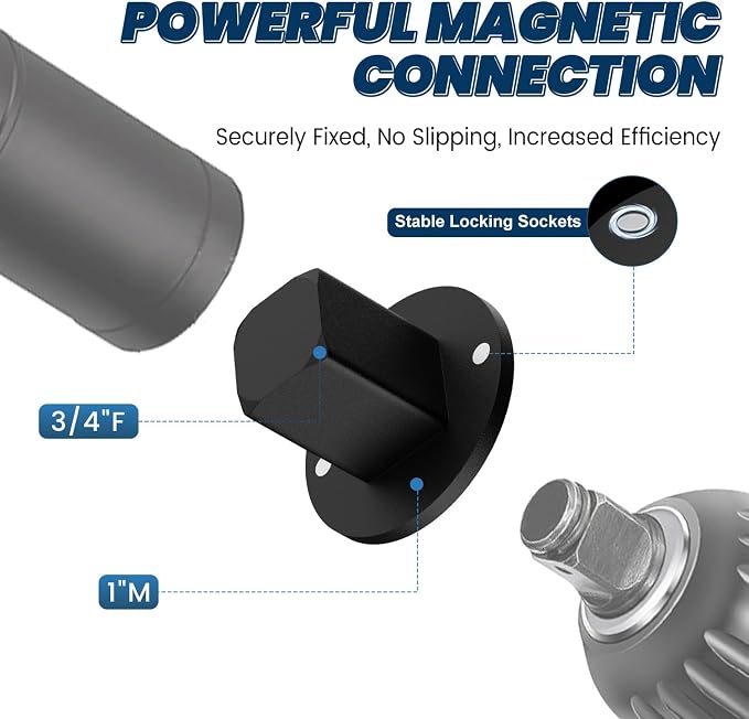 Low Profile Impact Socket Adapter Set, Drive Ratchet Adapter Set 1" to 3/4", 3/4" to 1/2", 1/2" to 3/8", 3/8" to 1/4" Magnetic Design, Works with Sockets/Wrenches/Cordless Drills 4PCS