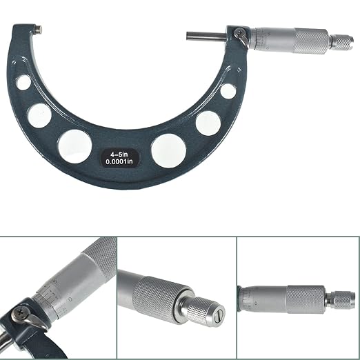6-Pack 0-6 Inch Outside Micrometer & Accessories, Professional 0.0001 Precision Graduation W/Carbide Tips, Machinist Tool Set Industrial Tools