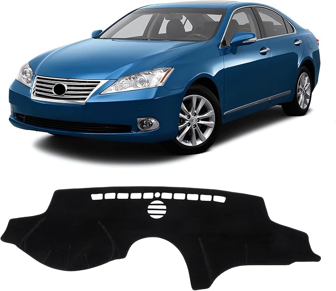 KUST Black Dash Cover Compatible with Lexus ES ES240 ES350 2007-2012 Dashboard Cover Accessories for ES240 ES350 Non-Slip Polyester Dashboard Mat Custom Fit Center Console Sunshield Protector No Glare