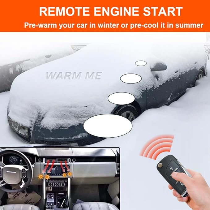 BANVIE Car Alarm System with Remote Start and Smart Push Start Button
