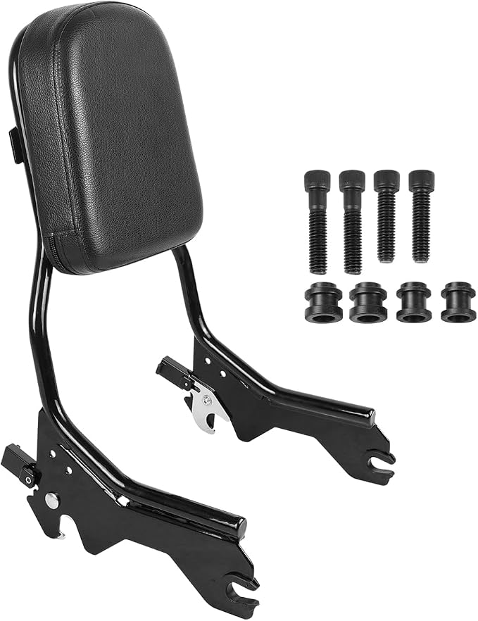 Passenger Upright Backrest Sissy Bar With Backrest Pad Docking Hardware Kit Compatible With For 2018-2025 Harley Softail FLSL FXST Heritage Classic FLHC FLHCS Deluxe FLDE Street Bob FXBB
