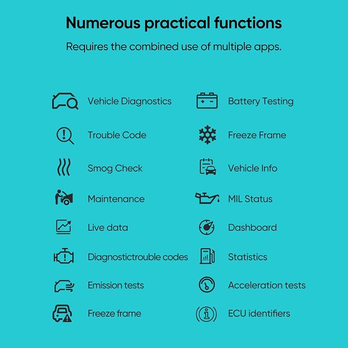 Car Fault Diagnosis&Location 2-in-1/Bluetooth OBD2 Car Scanner & Code Reader with Find M Tracker for iPhone iOS Android - No Monthly Fee, 7000+ Faults for Vehicles 1996 & Newer（Locator for iOS only