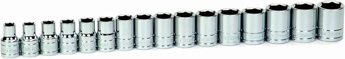 Williams 32943 16-Piece 1/2-Inch Drive Metric Shallow 6 Point Socket Set