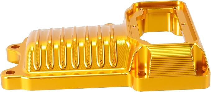 POWER JAMES Visible Aluminum Transmission Top Cover Compatible with Harley Davidson 2008-2017 Dyna FX, Softail FL,Touring Models with Twin Cam (Gold)