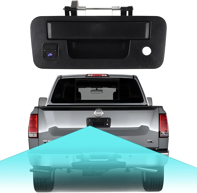 ASURE Tailgate Handle Rear View Camera for Nissan Titan 2013-2015 Truck Reverse Camera Pickup Backup Camera OEM Fit - 1080P HD Wide Angle Waterproof Night Vision Parking Assist Easy Install Hitch