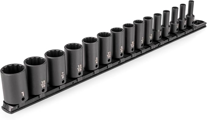 TEKTON 3/8 Inch Drive Impact Socket Set, 15-Piece | SID91120
