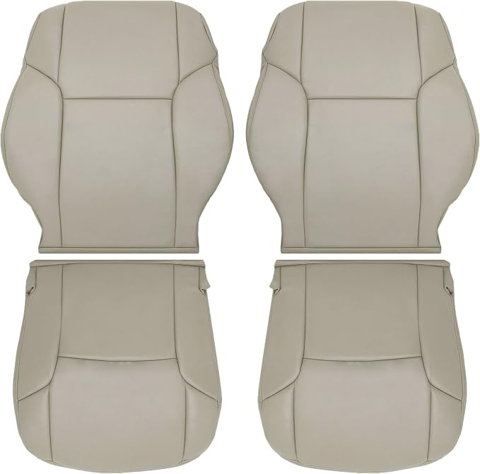 SecosAutoparts Driver & Passenger Side Bottom & Top Lean Back Leather Seat Cover Tan Compatible with Toyota 4Runner Limited 2003 2004 2005 2006 2007 2008 2009