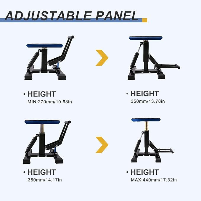 POLARBEAR Dirt Bike Stand Motorcycle Hoist Lift Stand Center Jack Adjustable Heavy Duty 1200Lbs Capacity Repair Lifting Jack Stand Table Rack(Blue)