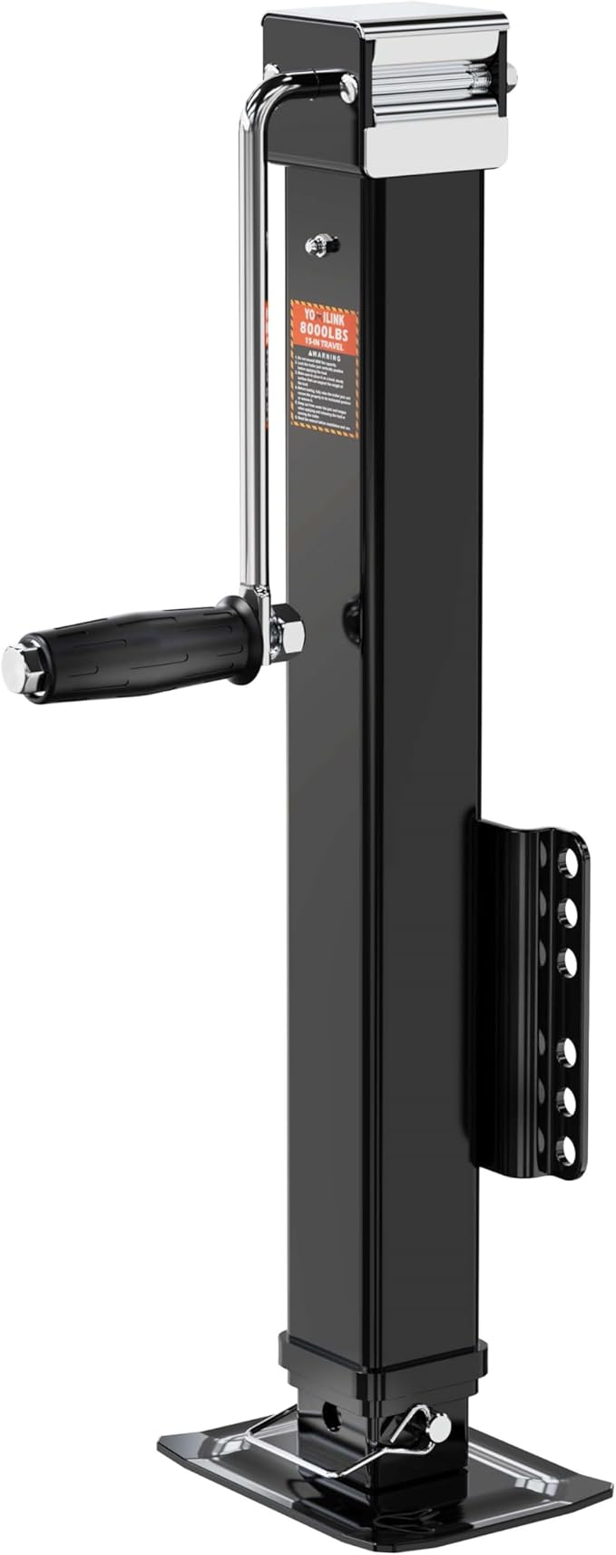 YOMILINK 8000 lbs Trailer Jack, Bolt-On, 28.6" Vertical Travel, Heavy Duty, Adjustable Drop Leg, for Utility Trailer, Yacht, Boat,Black