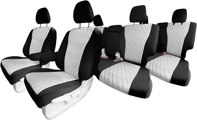 FH Group Custom Fit Car Seat Covers Specifically Made for 2016–2022 Honda Pilot, 3 Row Full Set Gray Ultraflex Neoprene, Waterproof Car Seat Cover, Honda Accessories