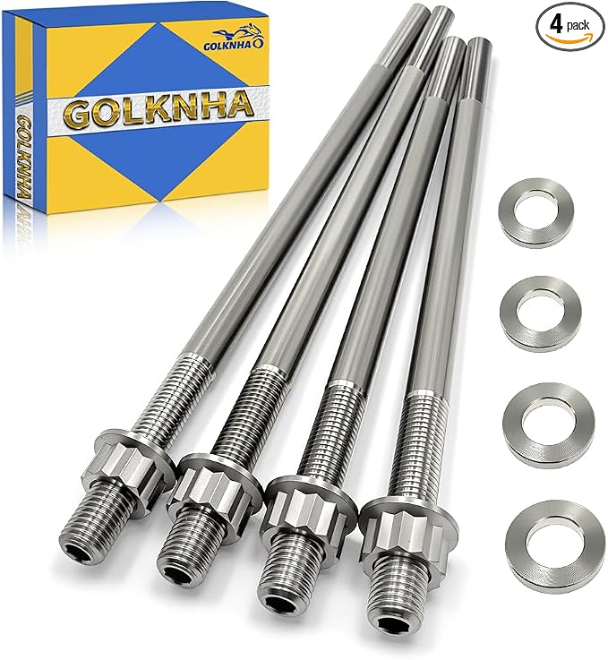 Cylinder Head Stud Bolts Titanium Kit For Big Bear 350 400 Grizzly 350 400 450 Kodiak 400 450, Studs Nuts Kit For Raptor 350 Warrior 350#90105-10136-00 90105-10137-00