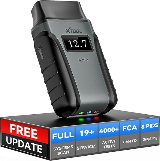 XTOOL Anyscan A30D OBD2 Scanner Diagnostic Tool - Bidirectional Scan Tool Wireless - Lifetime Updates & 19 Resets Crank Sensor EPB Throttle Relearn - Full System Car Code Reader for iPhone & Android