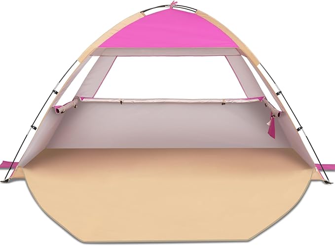 Venustas Beach Tent Sun Shelter for 3/4/6/8 Person, UPF 50+ UV Protection Beach Canopy, Lightweight and Easy Setup Cabana, Portable Shade Tent