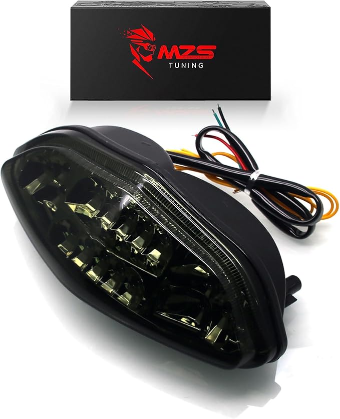 MZS Motorcycle Tail Light, LED Integrated Turn Signal Blinker Smoke Lens Compatible with DL650 Vstrom 650 2004-2011 / DL1000 Vstrom 1000 2002-2012