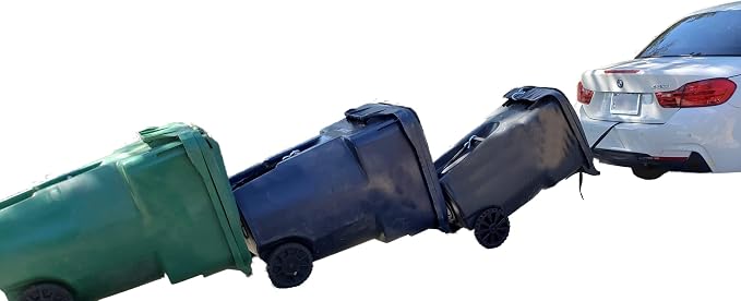 Cart to Cart Strap for Garbage Can Hauler System, No Hitch Required Vehicle Connector for Multiple Trash Cans, Nylon Webbing Utility Strap for Cars, ATVs, Lawn Mowers & Tractors