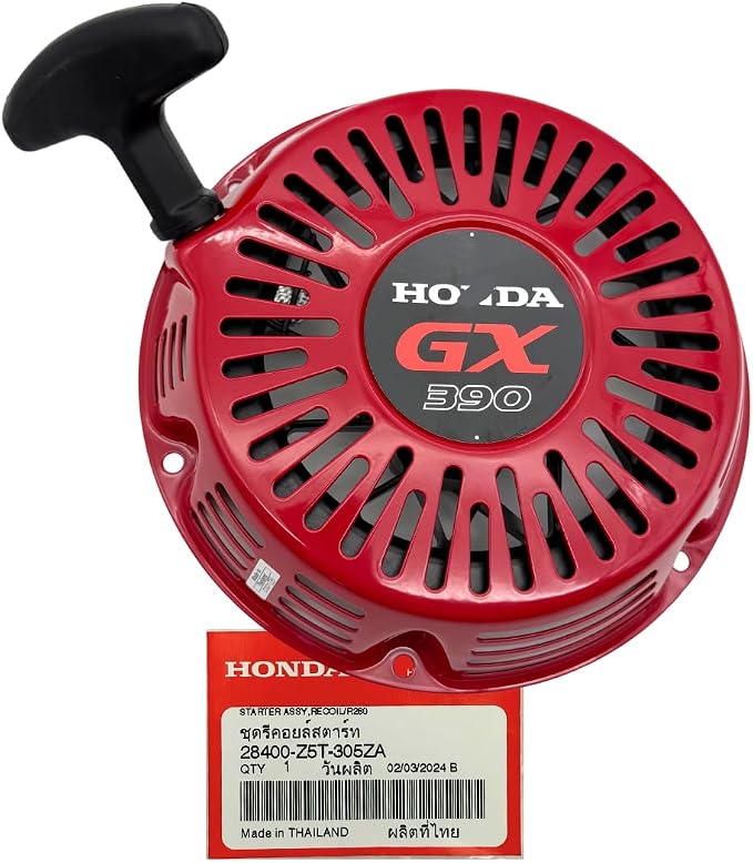 KINDZA Genuine Recoil Starter Assy 28400-Z5T-305ZA with Genuine Emblem 87521-Z5T-000 for Honda GX390 GX360 GX340 Engines