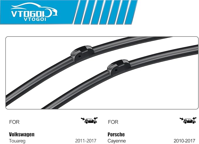 OEM Windshield Wiper Blades Replacement for VW Volkswagen Touareg 2011 2012 2013 2014 2015 2016 2017, All Weather Original Factory Quality Front & Rear Wipers Set 26"+26"+14" (Pack of 3)