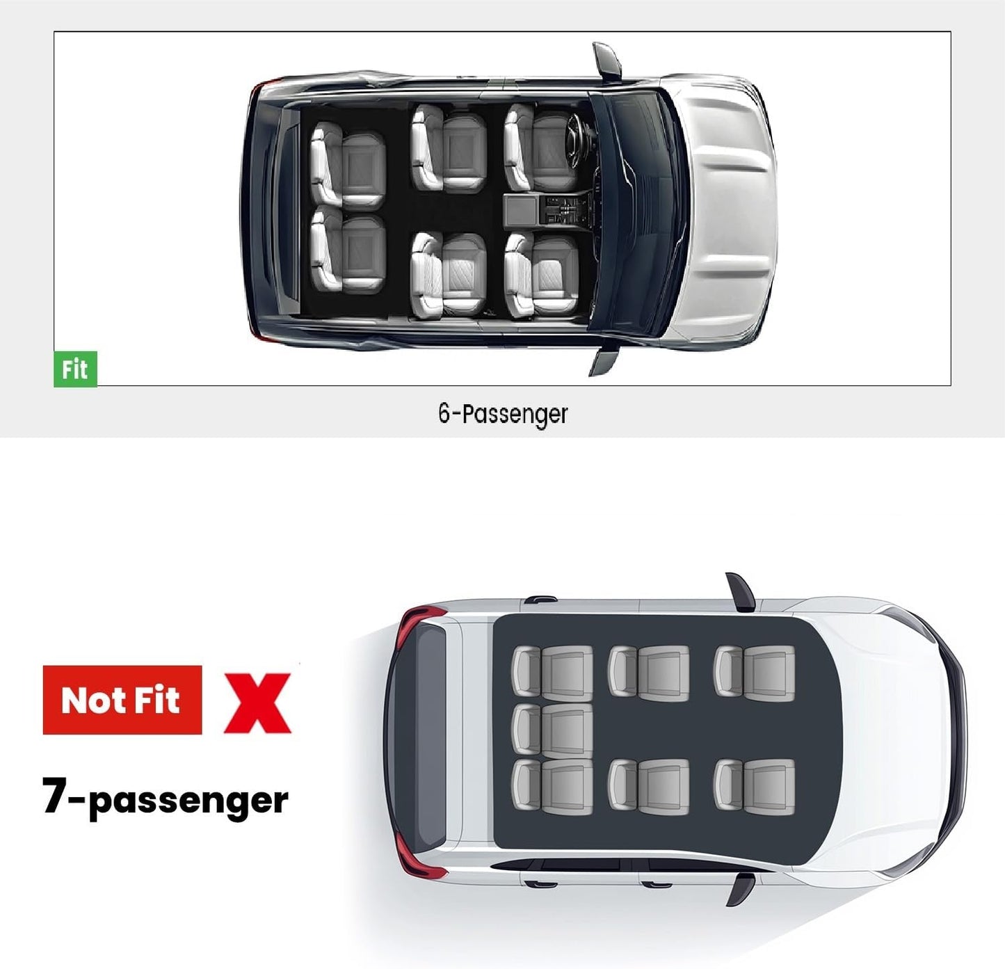 LASFIT Floor Mats for Ford Explorer 2020-2025 6 Passenger TPE All Weather Protector Anti-Slip Floor Liners, 2025 2024 2023 2022 2021 2020 Explorer 6 Seats Accessories, 1st 2nd & 3rd Row, 4pcs Black