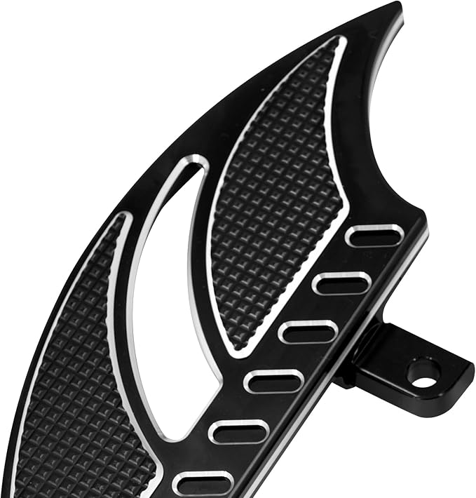 Motorcycle Floorboards CNC Tomahawk Footboards Footpegs Fit for Harley Touring Electra Glide Street Glide Road Glide Softail Dyna (F+R Floorboards Set (Black))