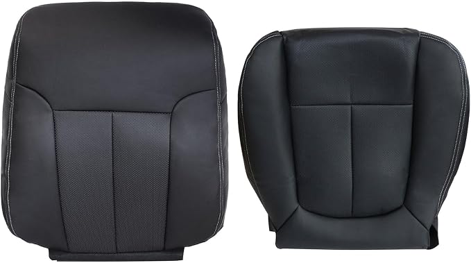 SecosAutoparts Front Driver Side Bottom & Top Lean Back Replacement Leather Seat Cover Black Compatible with Ford F150 Lariat 2009 2010 2011 2012 2013 2014