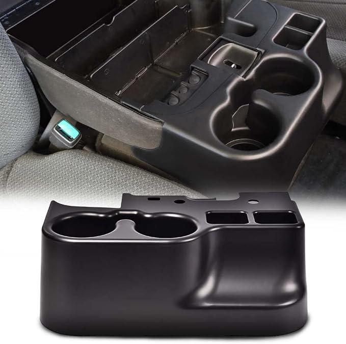 ANDPLAY Center Console Cup Holder Compatible with Ford F250 F350 F450 F550 1999 2000 2001 Super Duty Truck Black