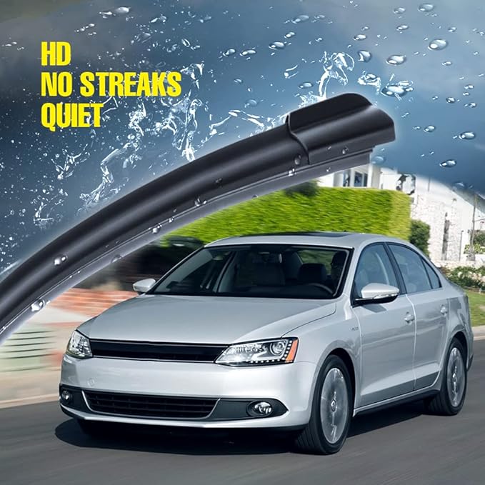 24"+19" Windshield Wiper Blades Replacement For VW Volkswagen Jetta 2011-2023 Passat 2012-2018 CC 2013-2017, Premium All-Season Automotive Replacement Windshield Wiper Blades For My Car-Top Lock 16mm