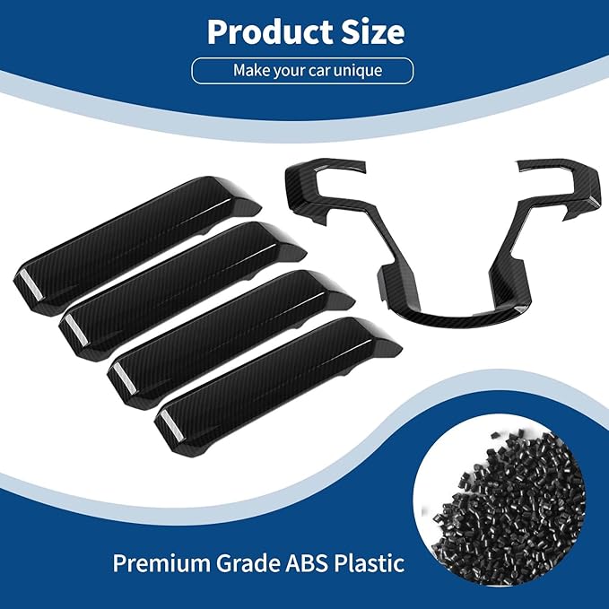 for F150 Inner Door Grab Handle Trim Cover Steering Wheel Panel Trim for Ford F150 2015-2020 Carbon Fiber Interior Accessories 5pcs