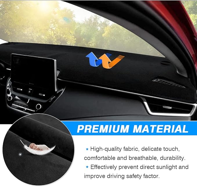 Autorder Dashboard Cover Mat for Toyota Corolla 2019-2022 2023 2024 2025 2026 Accessories Dash Cover Flannel Dash Mat Sunshade Glare UV Rays Protector