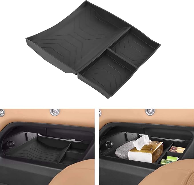 Lower Center Console Organizer Tray Compatible with New 2025-2026 L@nd Rover Defender 90/110/130, Silicone Console Storage Box Insert Secondary Tray for Defender 2025 Accessories