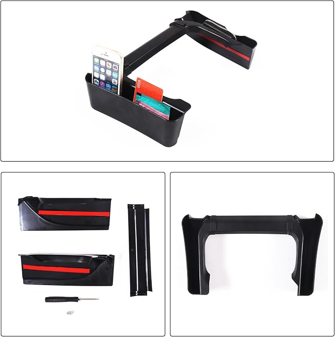 Aunginsy Center Console Gear Shift Storage Box Compatible with Toyota Tacoma 3rd Gen 2016-2023 Gear Shift Box Side Panel Organizer Tray Armrest Storage Box ABS Accessories, Not Fit Manual Transmission