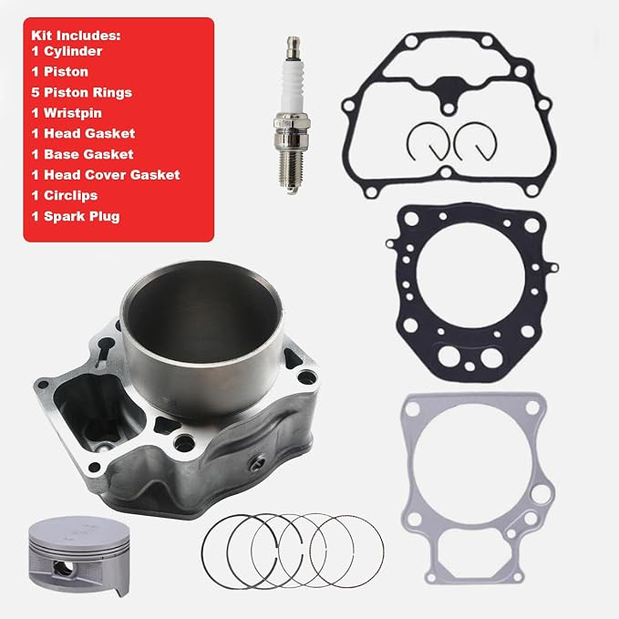 92mm Cylinder Piston Kit with Gaskets Compatible with TRX500 2012-2021 Foreman 500 4x4 Pioneer 500 UTV